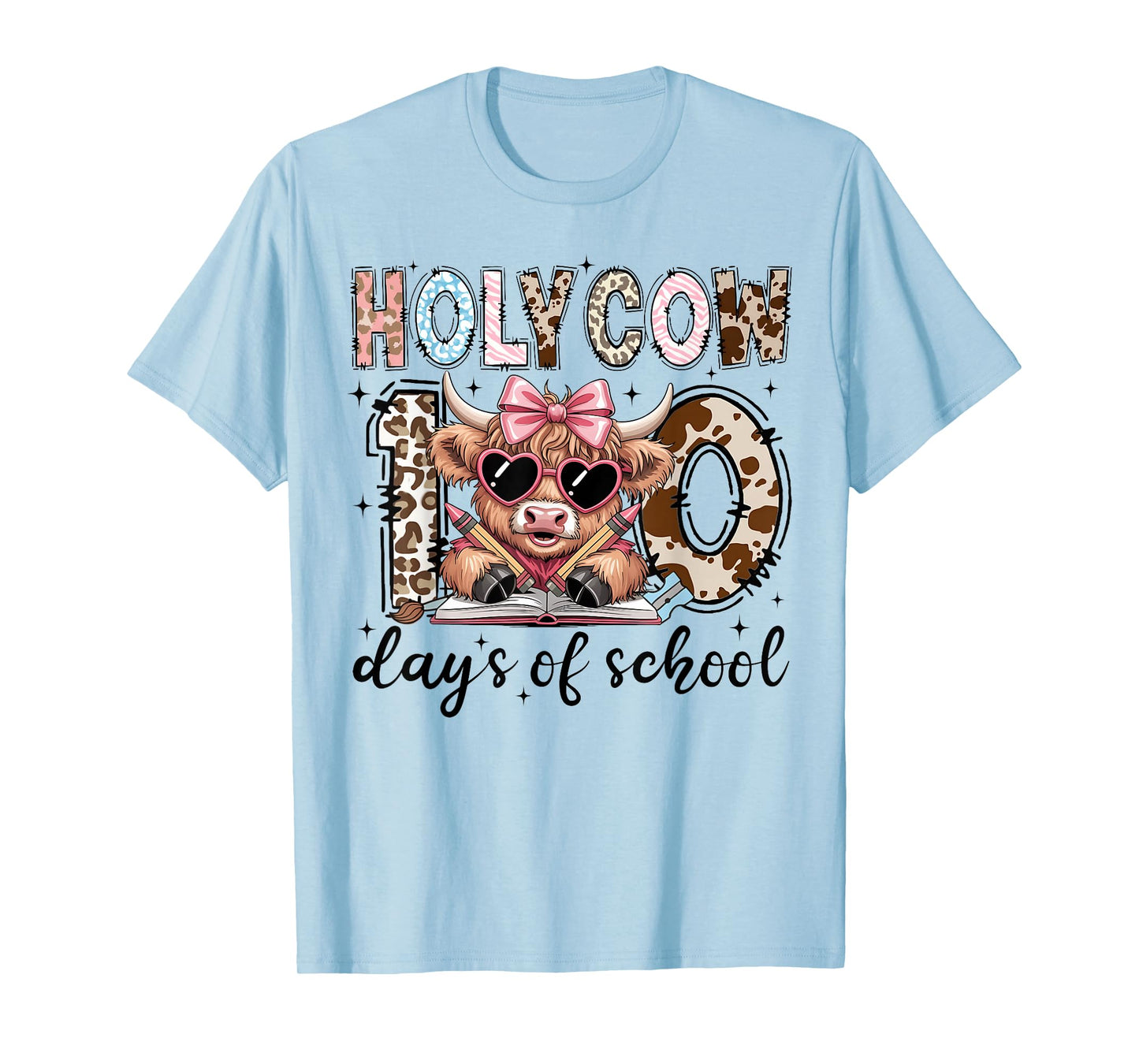 Holy Cow Heifer 100 Days of School Funny Boy Girl Teacher T-Shirt