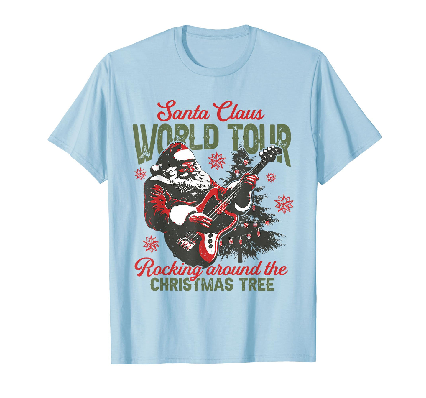 Santa Claus World Tour Rocking Around The Christmas Tree T-Shirt