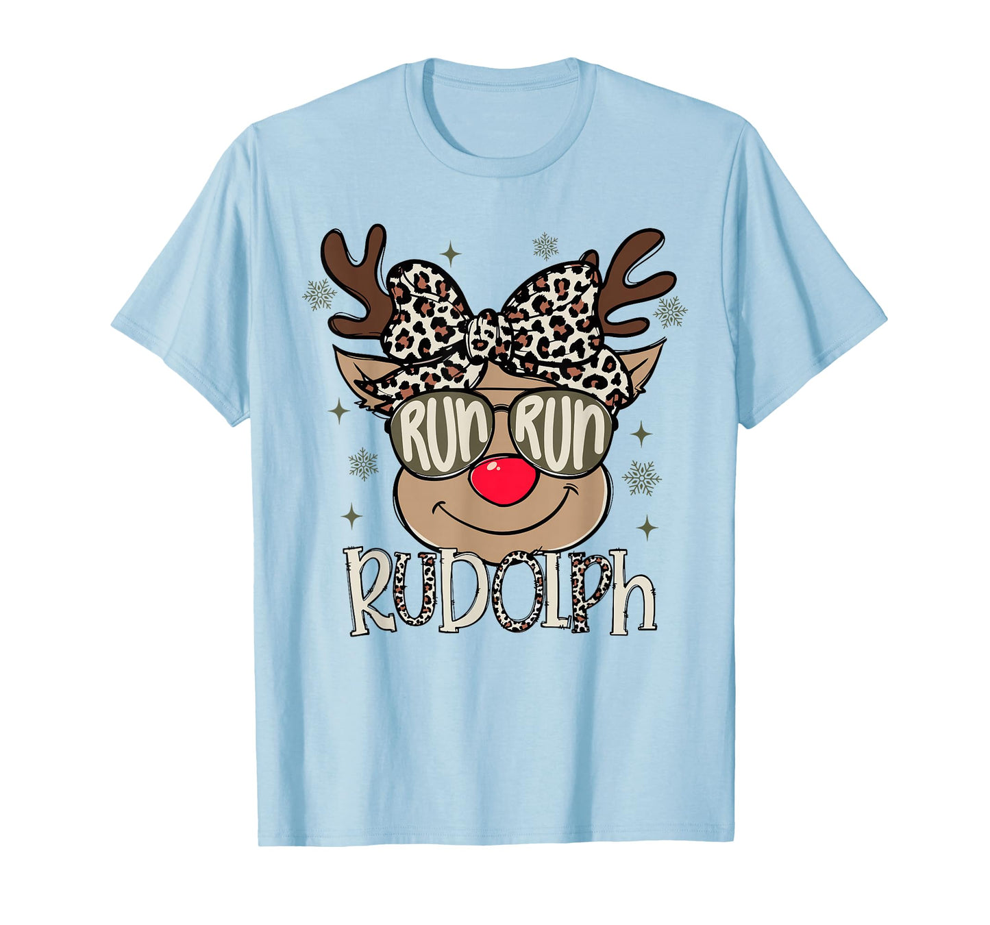 Run Rudolph Santa's Reindeer Christmas Camo Girls Toddlers T-Shirt