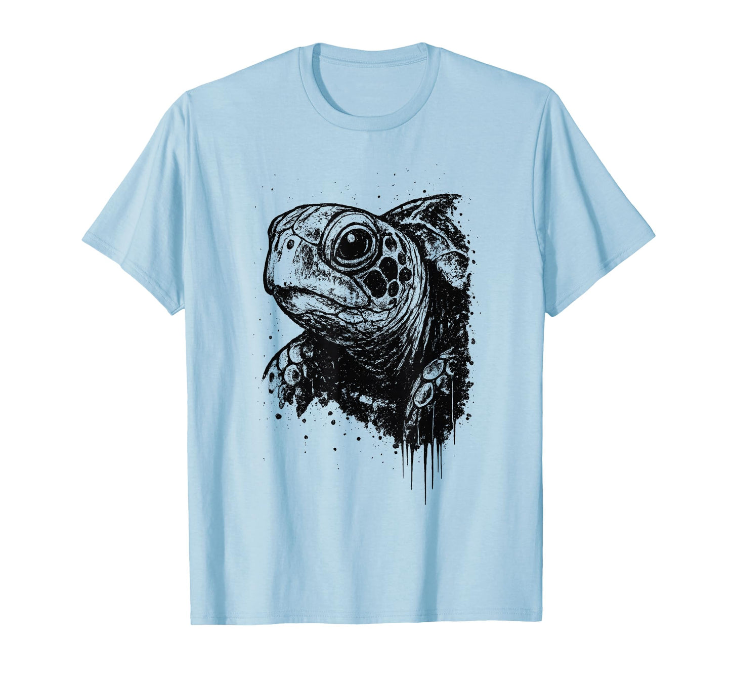 Turtle Ink Art Grunge Ocean Marine Portrait Edgy Tortoise T-Shirt