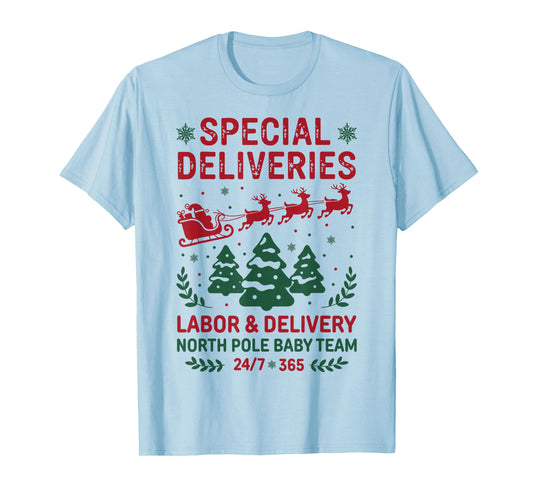 Special Deliveries Labor and Delivery Baby Nurse Christmas T-Shirt