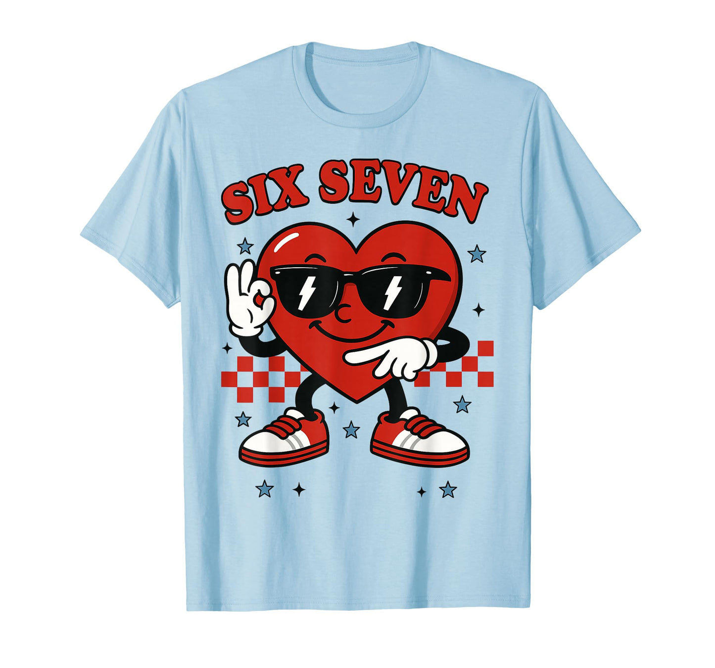 Six Seven Heart 6 7 Meme Boy Girl Funny Valentine Kid T-Shirt