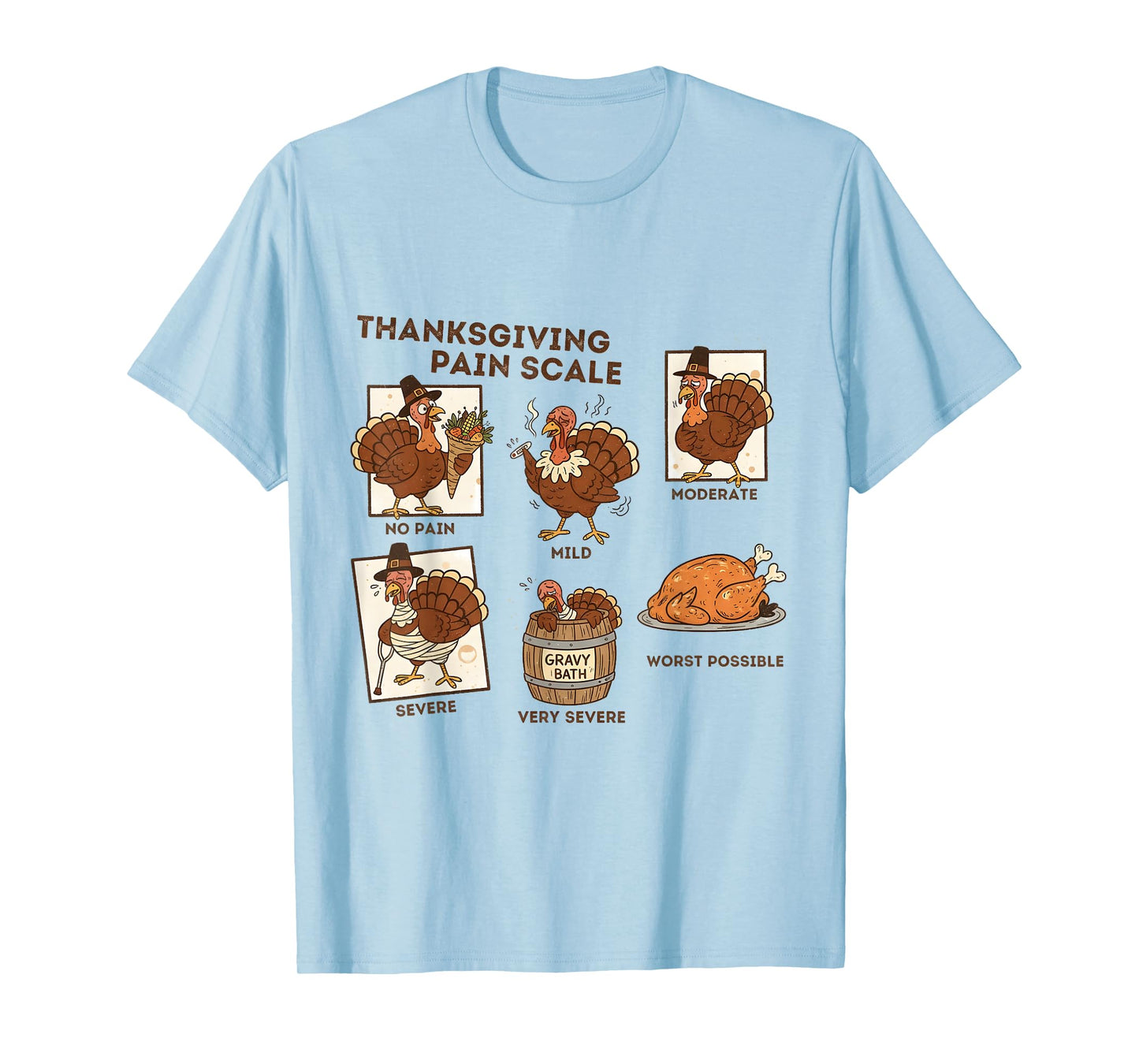 Thanksgiving Pain Scale Turkey Funny Nurse Medical Humor T-Shirt