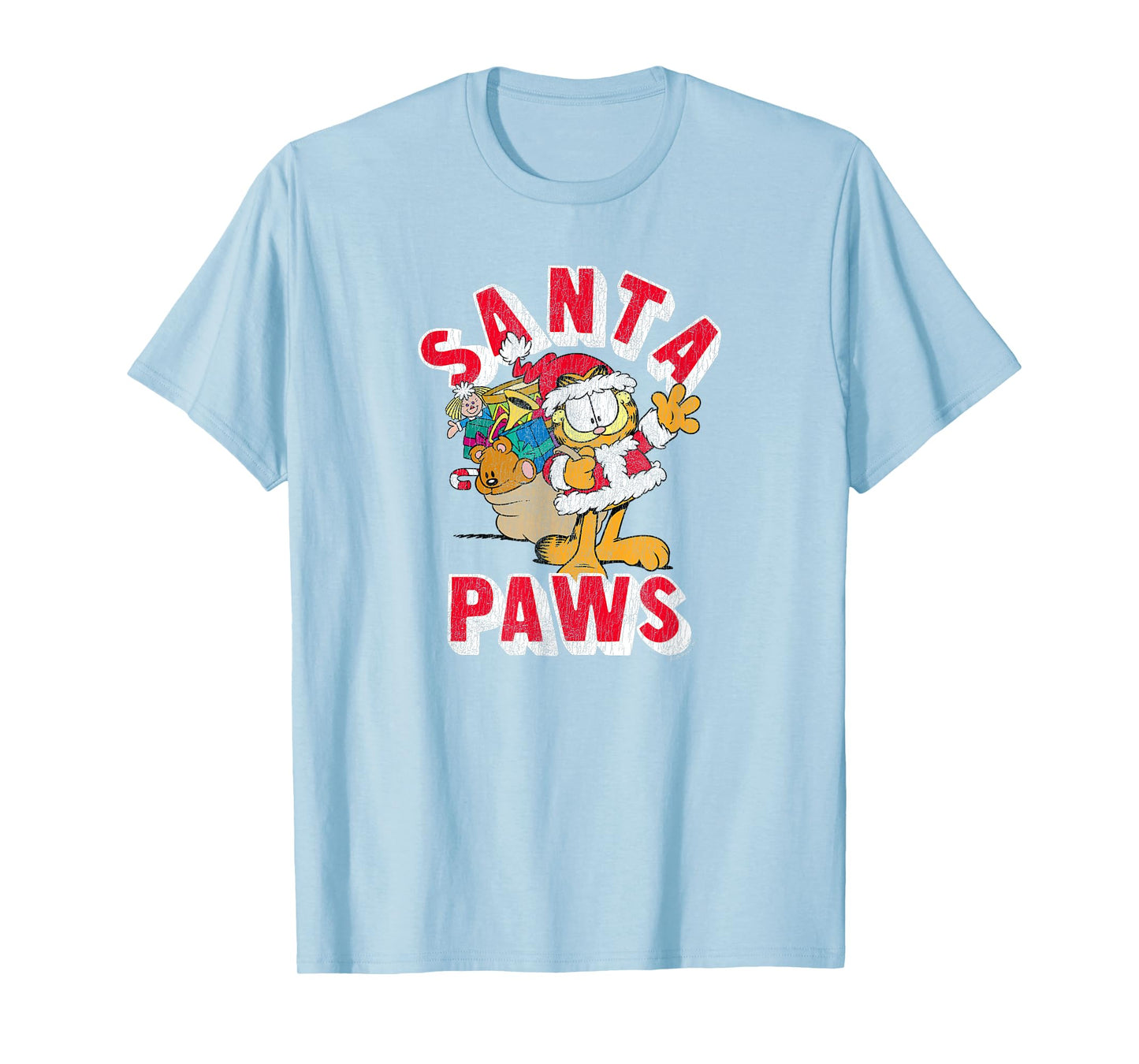Garfield Santa Paws Cute Christmas Delivery Cartoon Cat T-Shirt