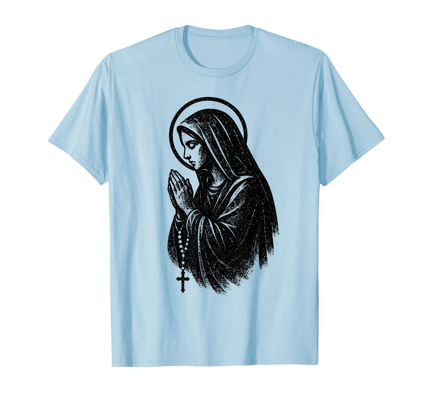 Praying Virgin Mary - Vintage Graphic Christian Faith T-Shirt