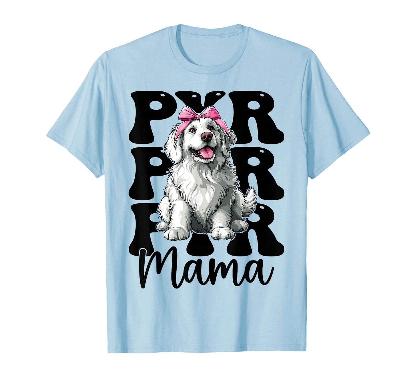 Pyr Mama Mom Great Pyrenees Dog Mother's Day Coquette Bow T-Shirt