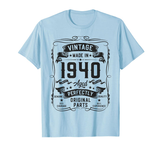 Vintage 1940 86yr 86th Birthday Gifts for Men 86 Years Old T-Shirt