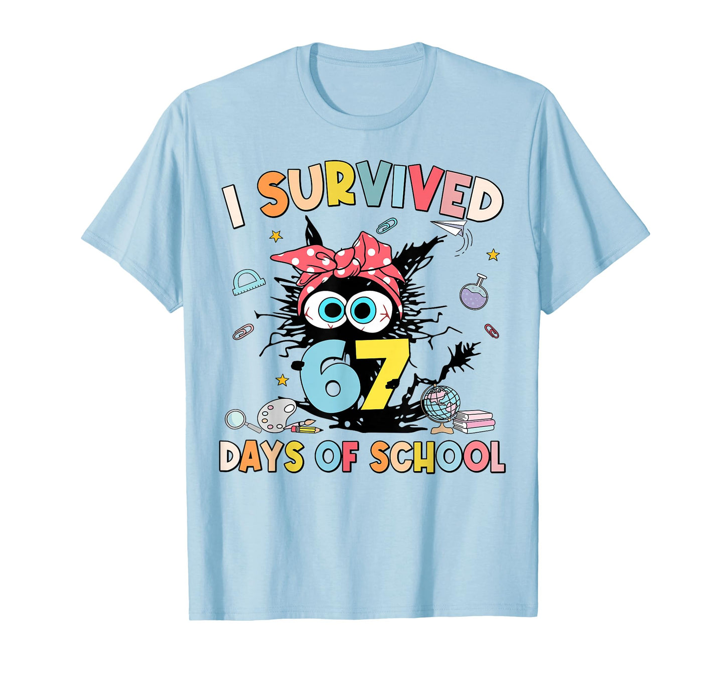 I Survived 67 Days of School Funny Meme Teacher Student Kids T-Shirt