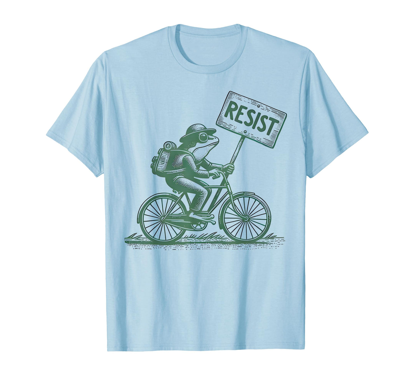 Frog On Bike Resist Portland Frog Protest Vintage T-Shirt