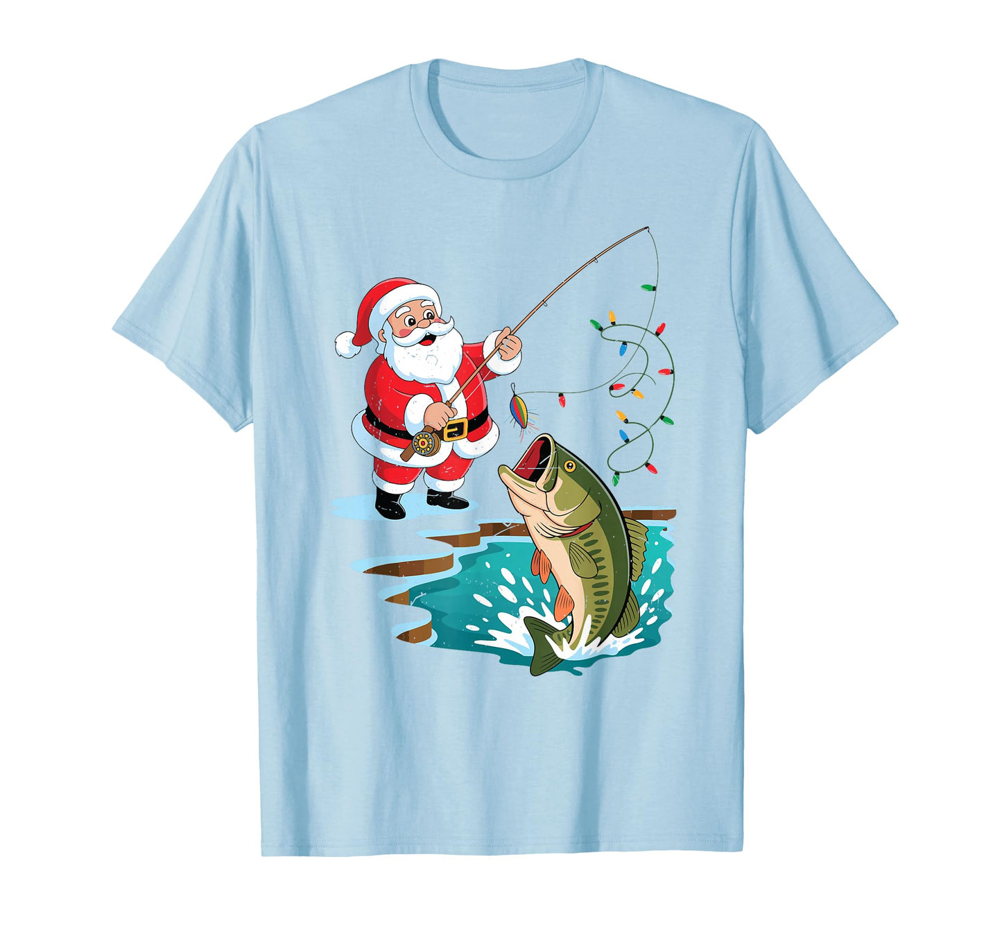 Santa Fishing Lure Bass Fish Christmas Pajamas Boy Toddler T-Shirt