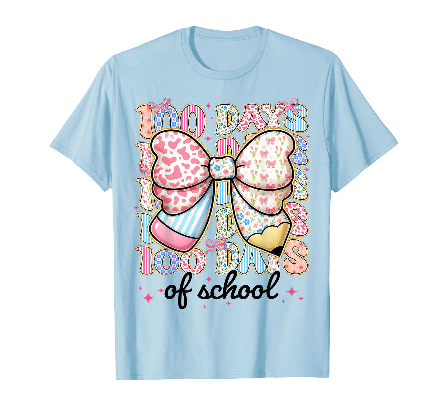 Happy 100 Days of School Coquette 100th Day Teachers Girls T-Shirt