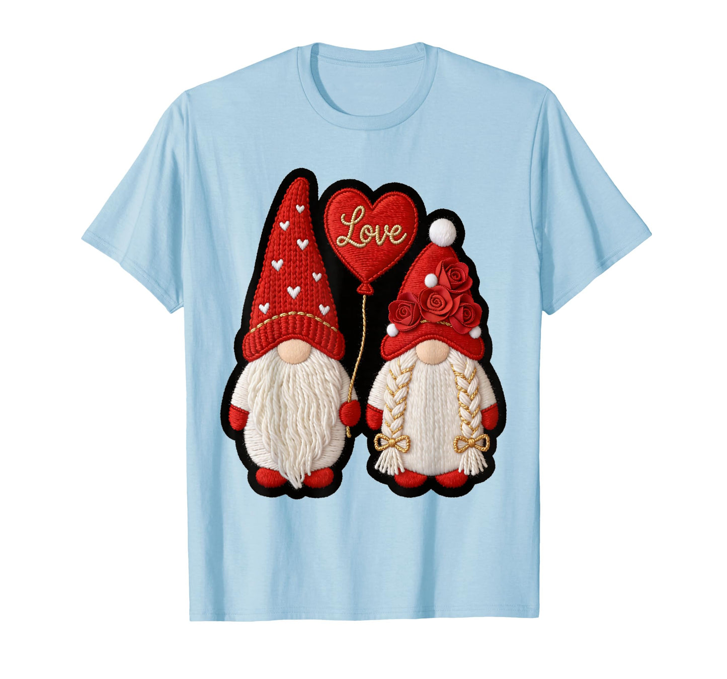 Cute Gnome Valentine with Hearts Gnomes Valentine's T-Shirt