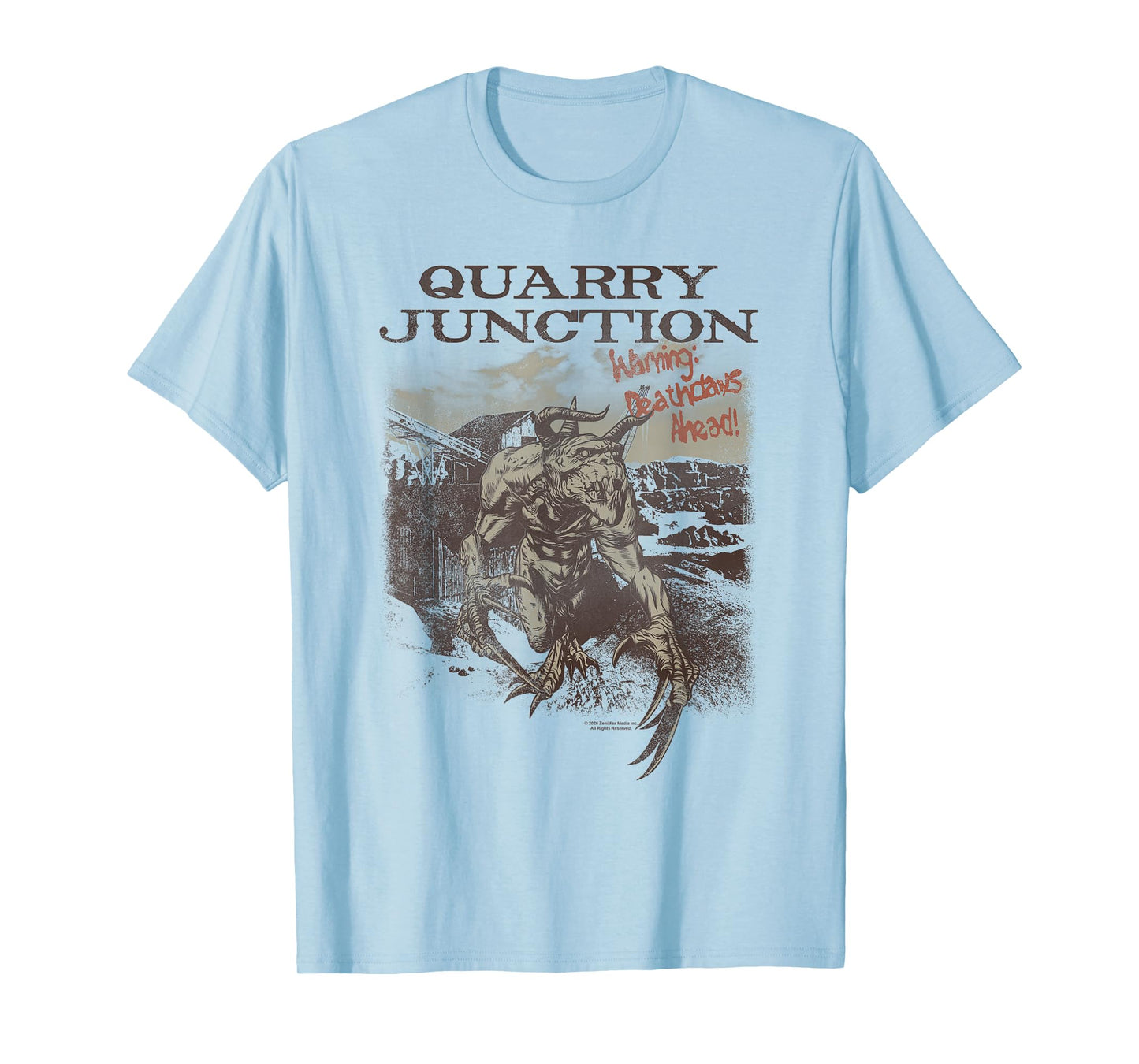 Fallout Quarry Junction Warning Deathclaws Ahead Video Game T-Shirt