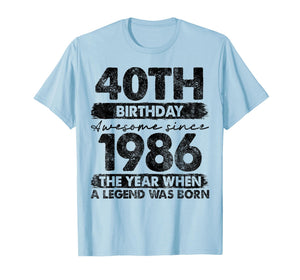 40 Year Old Gifts Vintage 1986 Limited Edition 40th Birthday T-Shirt