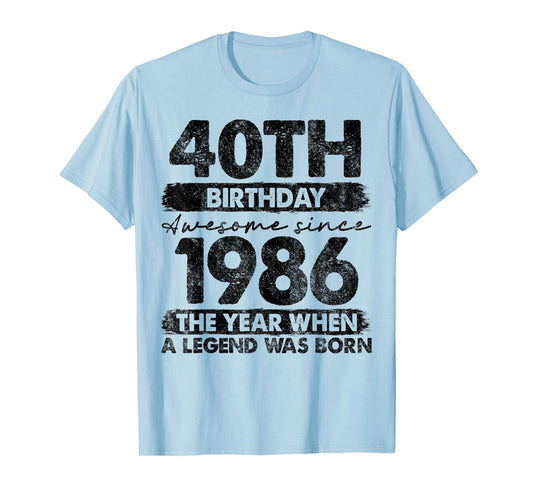 40 Year Old Gifts Vintage 1986 Limited Edition 40th Birthday T-Shirt