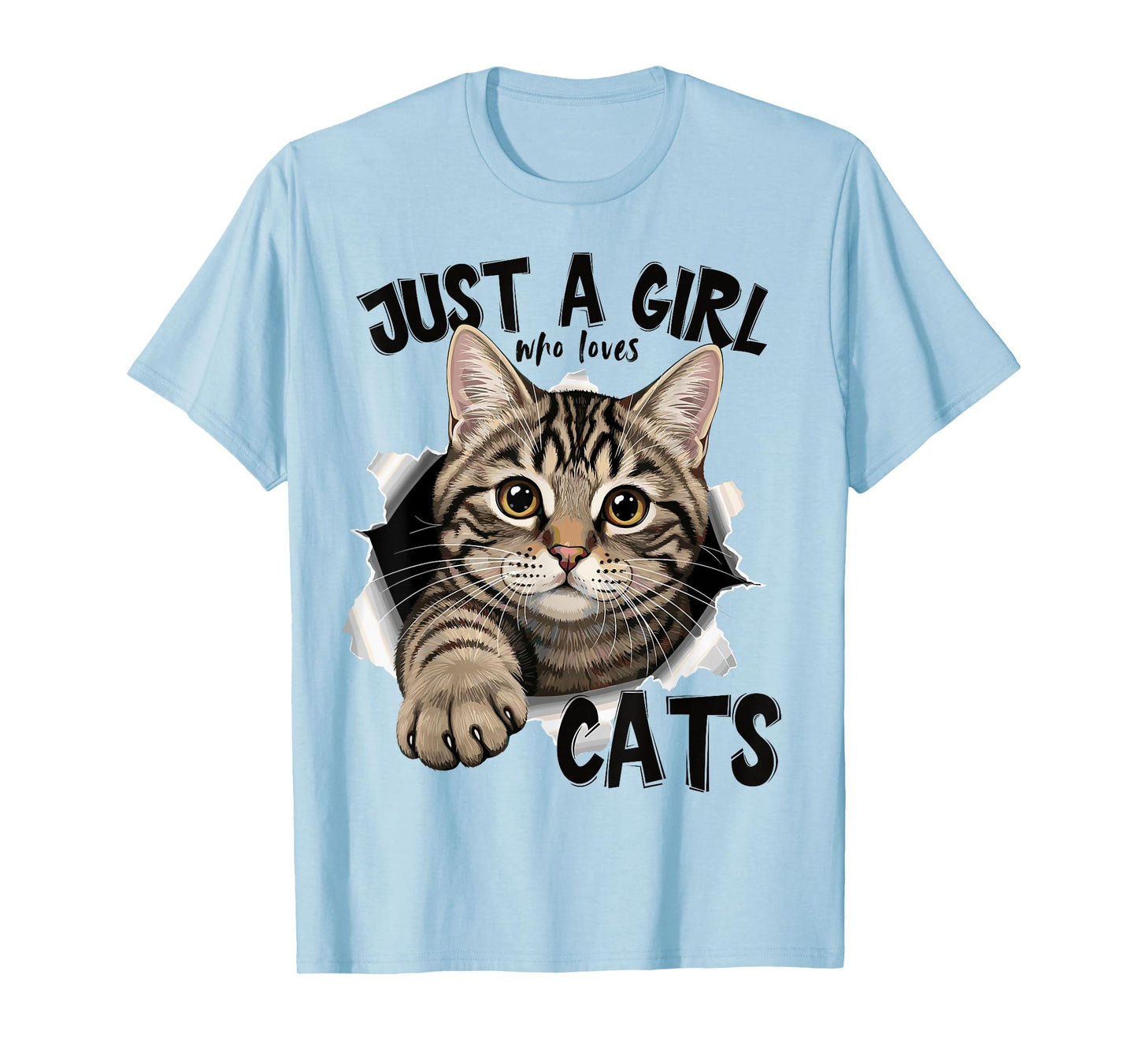 Just a Girl who Loves Cats Women who Rescue Cats and Kittens T-Shirt