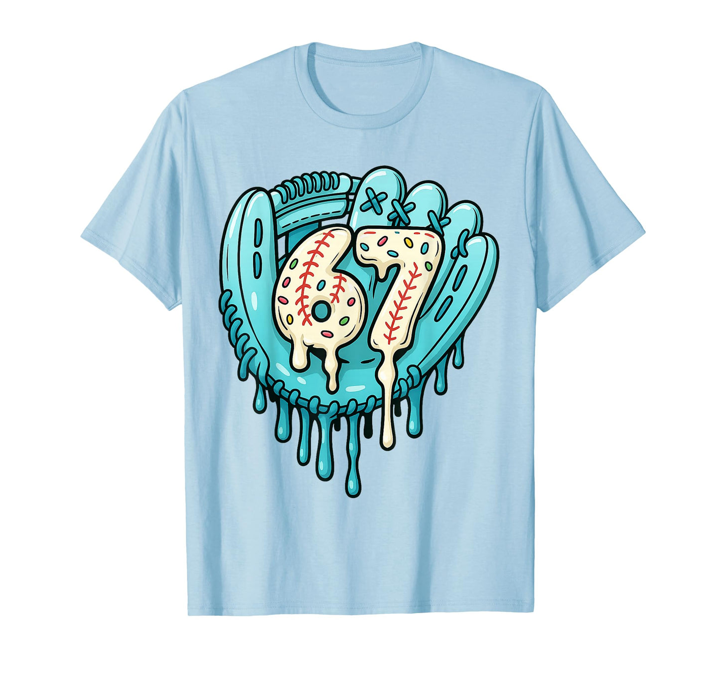 67 Ice Cream Drip Funny Six Seven Baseball T-Shirt