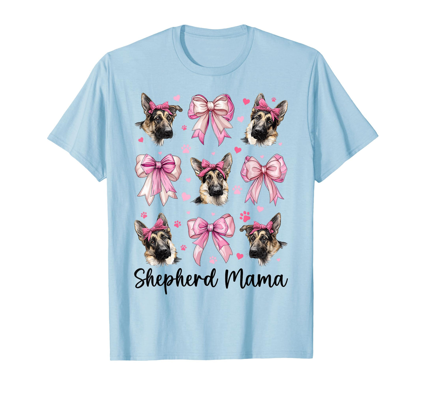 Shepherd Mama German Shepherd Mom Mother's Day Coquette Bow T-Shirt