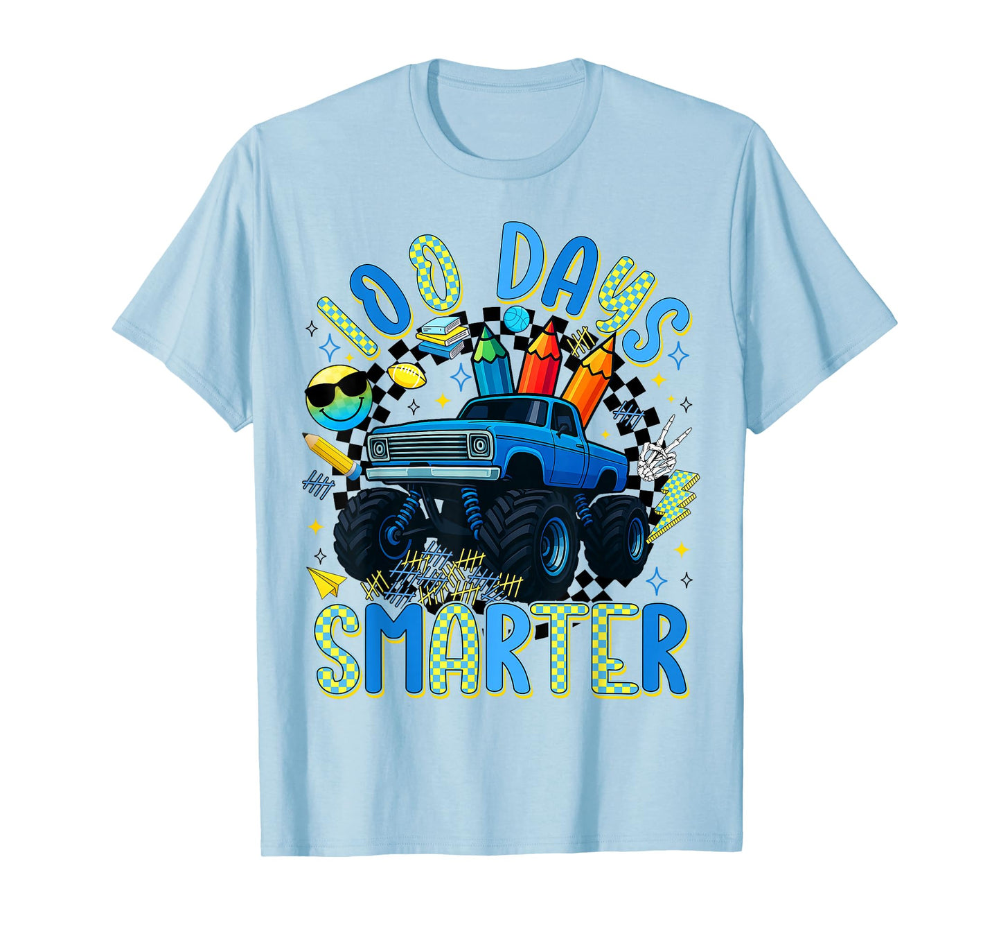 100 Days Smarter Monster Truck 100th Day of School Boy T-Shirt