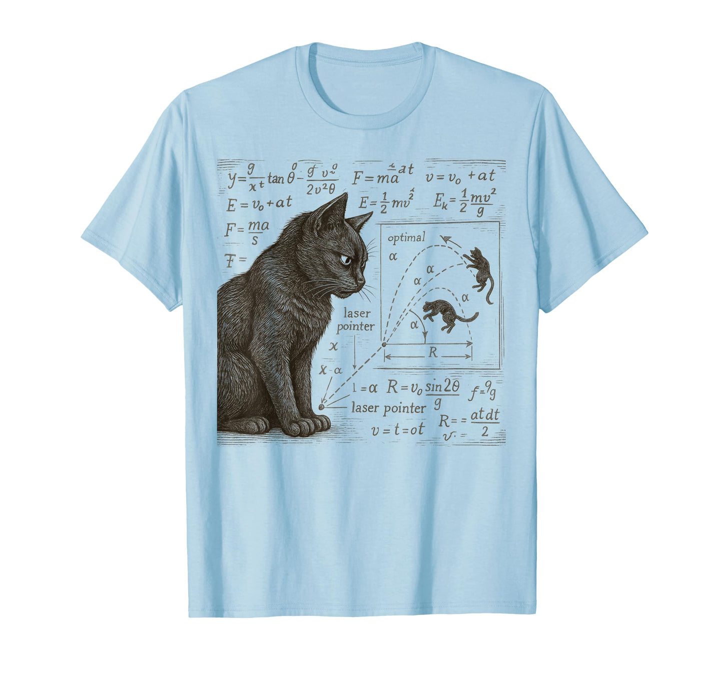 Funny Cat Math Physics Equations Science Humor T-Shirt