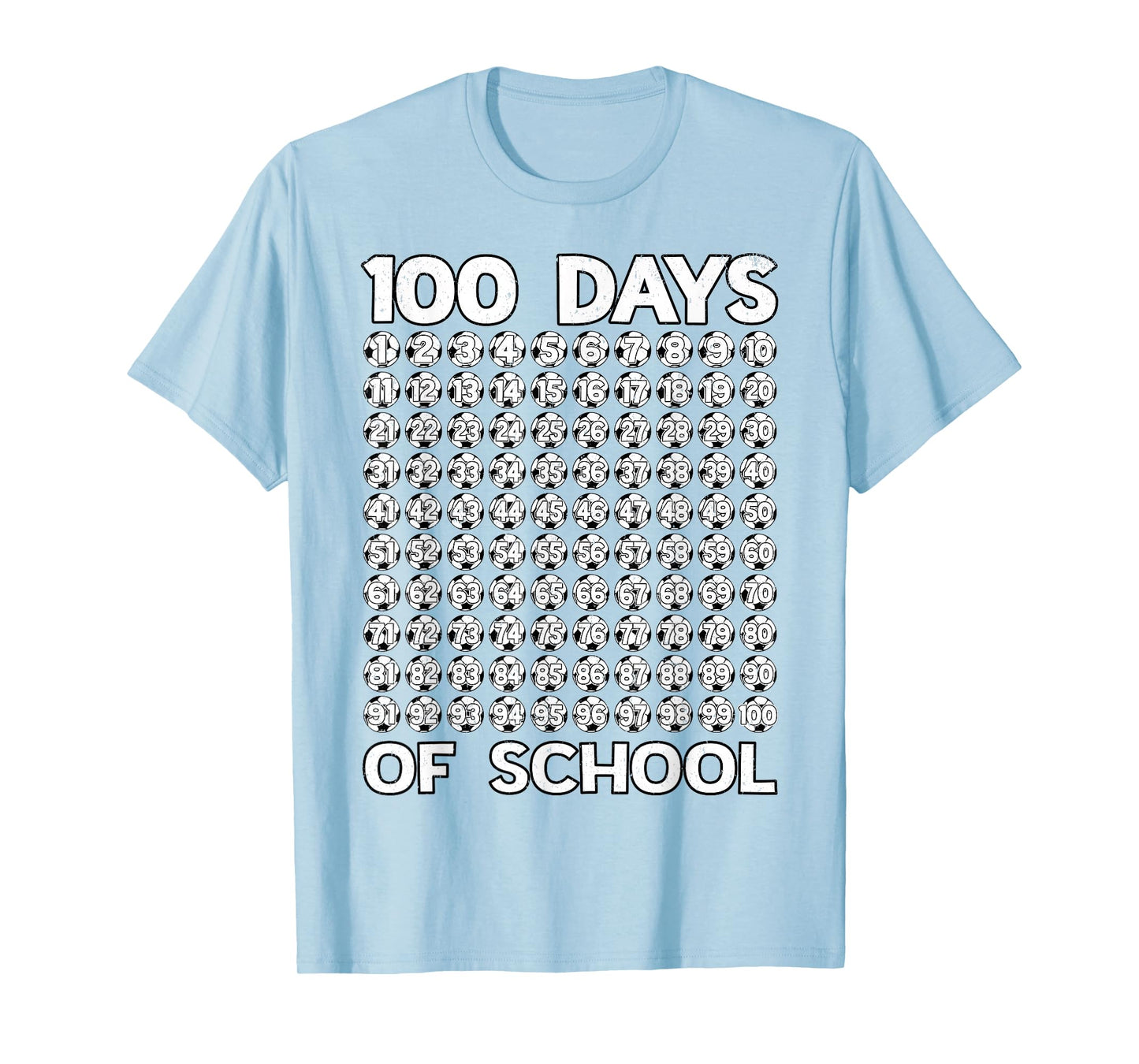 100 Days of School Soccer Balls 100th Day of School Boys T-Shirt