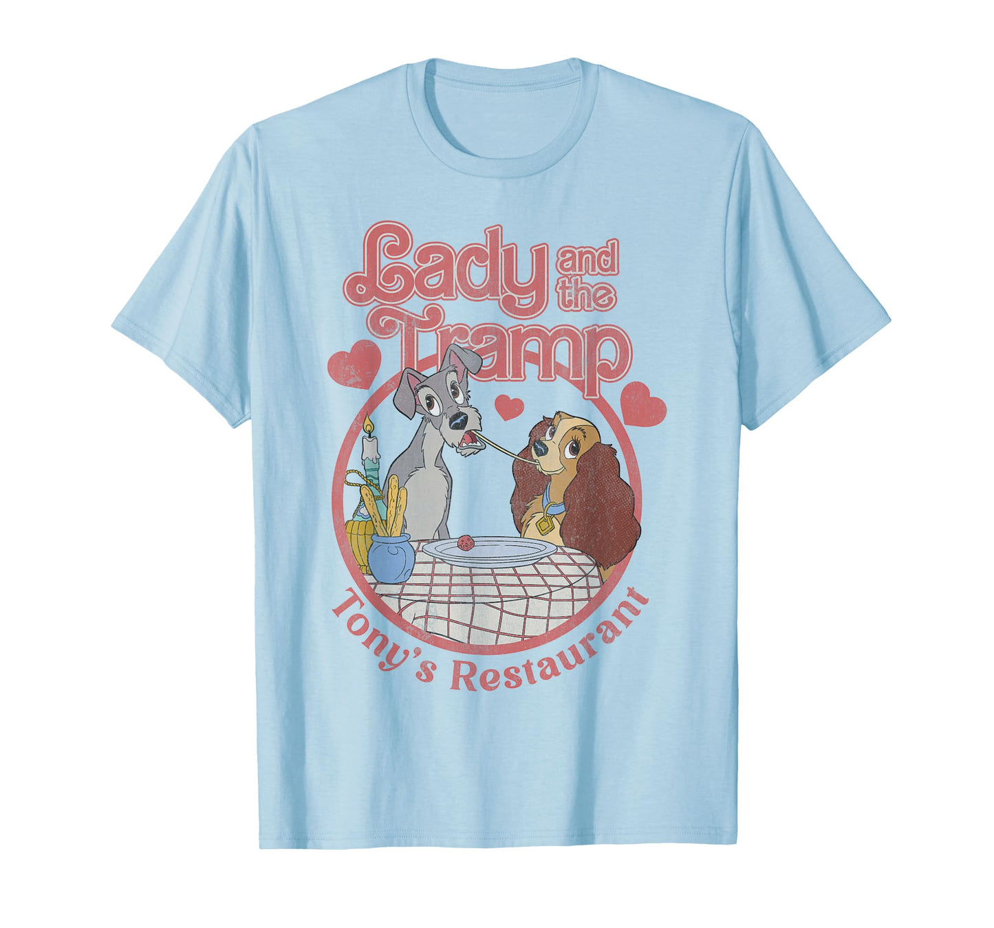Disney Lady and The Tramp Valentine's Day Tony's Restaurant T-Shirt