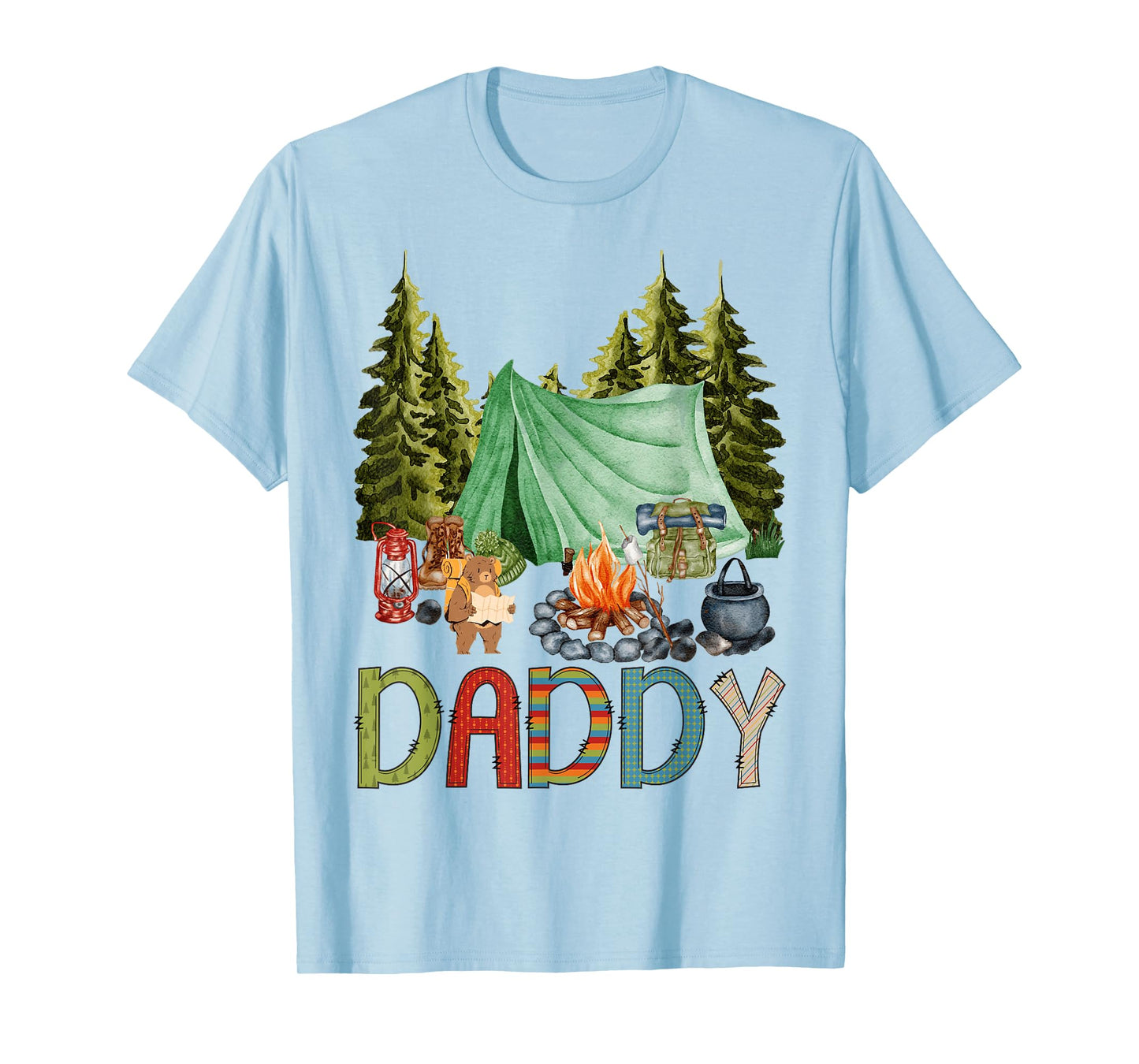 Daddy of The Happy Camper 1st Birthday Bear Camping T-Shirt