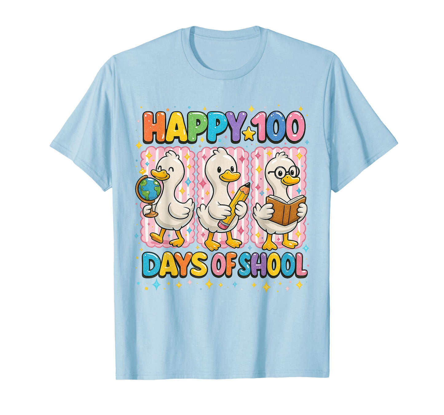 Funny 100 Days of School Goose Humor Teacher Women T-Shirt