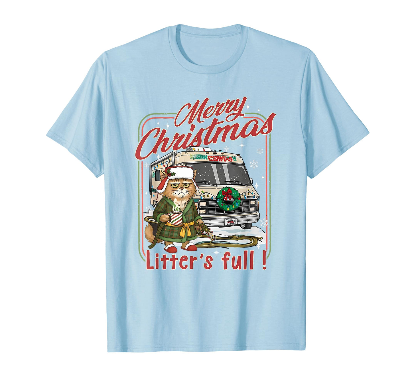 Litter's Full Merry Christmas Funny Cat Lovers Holidays Xmas T-Shirt