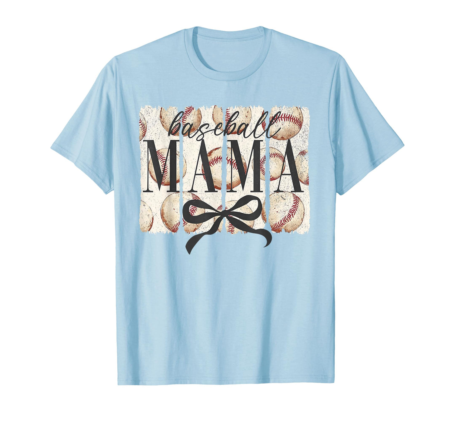 Baseball Mama Mom Coquette Bow Happy Game Day Funny Vintage T-Shirt