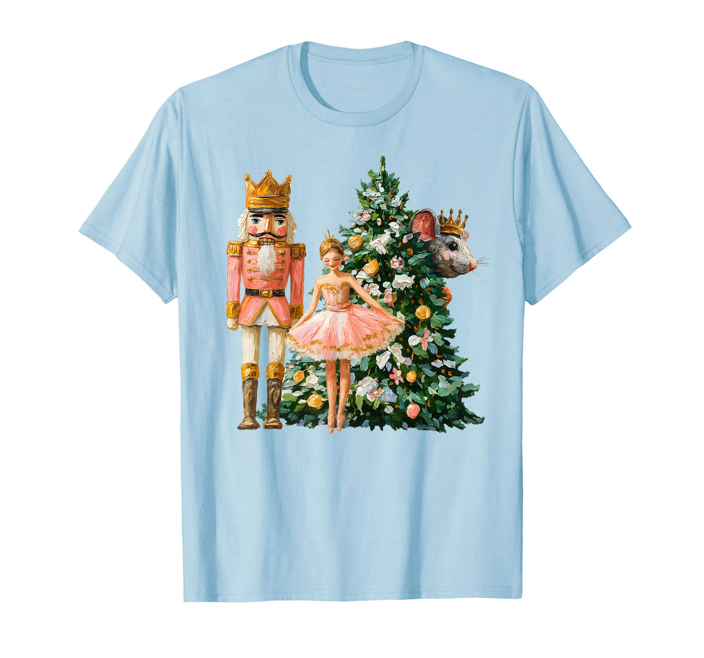 Retro Nutcracker Ballet Pink Christmas Xmas Vibes Women Kids T-Shirt
