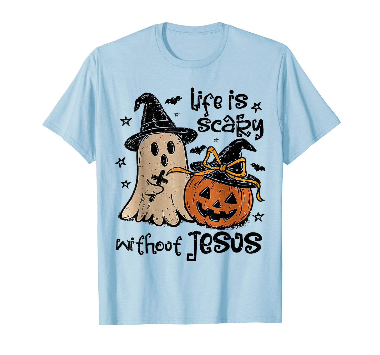 Life is Scary Without Jesus Christian Halloween T-Shirt