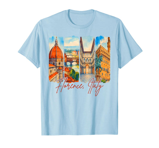 Florence Italy Traveling Trip Brushstroke Souvenir Vacation T-Shirt