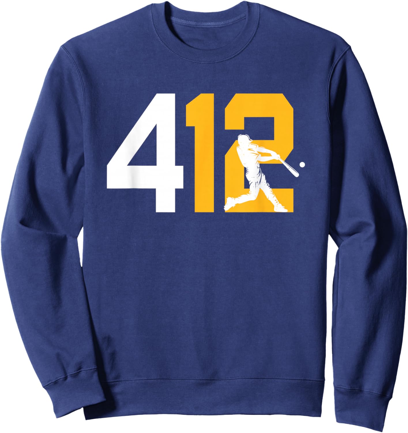 Pirates 412 Funny Vintage 90's Baseball Style Sweatshirt - Sweatshirt | Navy