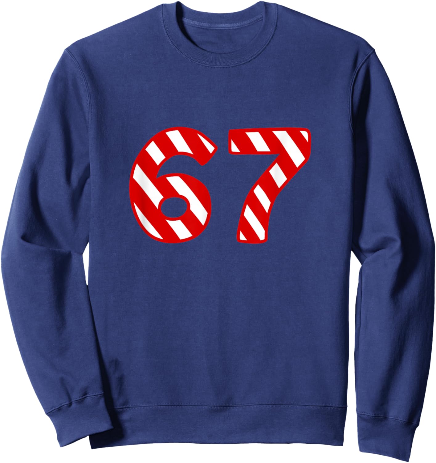 67 Christmas Sweater 6 7 Middle School Candy Cane Sweatshirt - Sweatshirt | Navy