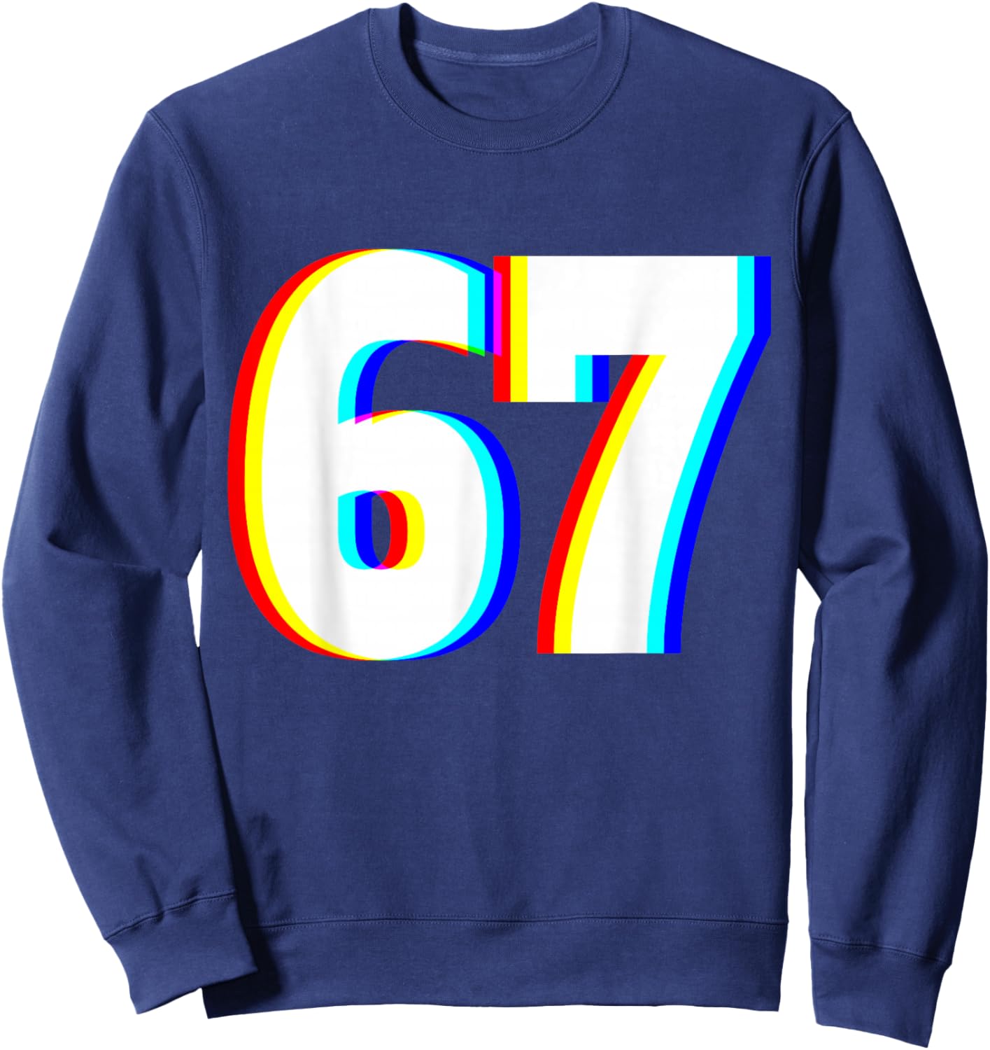 Six Seven 6 7 EDM Optical Illusion Sweatshirt - Sweatshirt | Navy