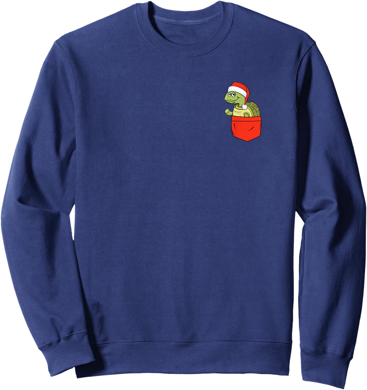 Turtle in A Pocket Tortoise Animal Cute Sea Turtle Christmas Sweatshirt - Sweatshirt | Navy