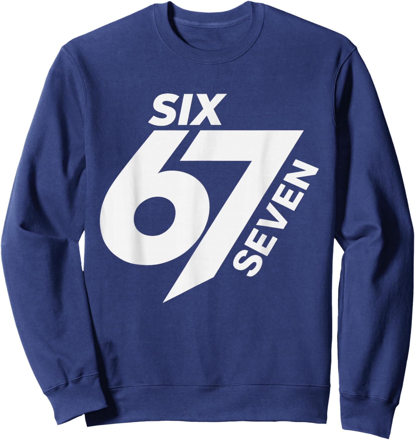 67 Meme Trendy Funny Six Seven Gen Alpha Z Boys Teens Kids Sweatshirt - Sweatshirt | Navy