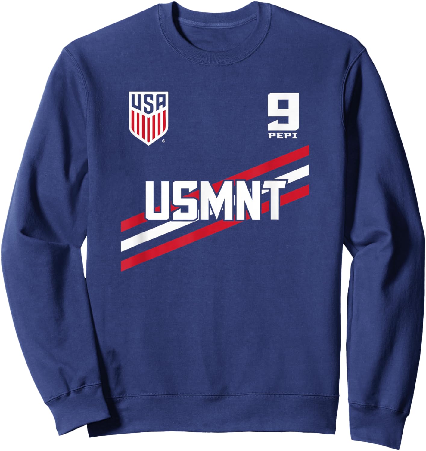 Ricardo Pepi 9 Navy USMNT Officially Licensed Sweatshirt - Sweatshirt | Navy