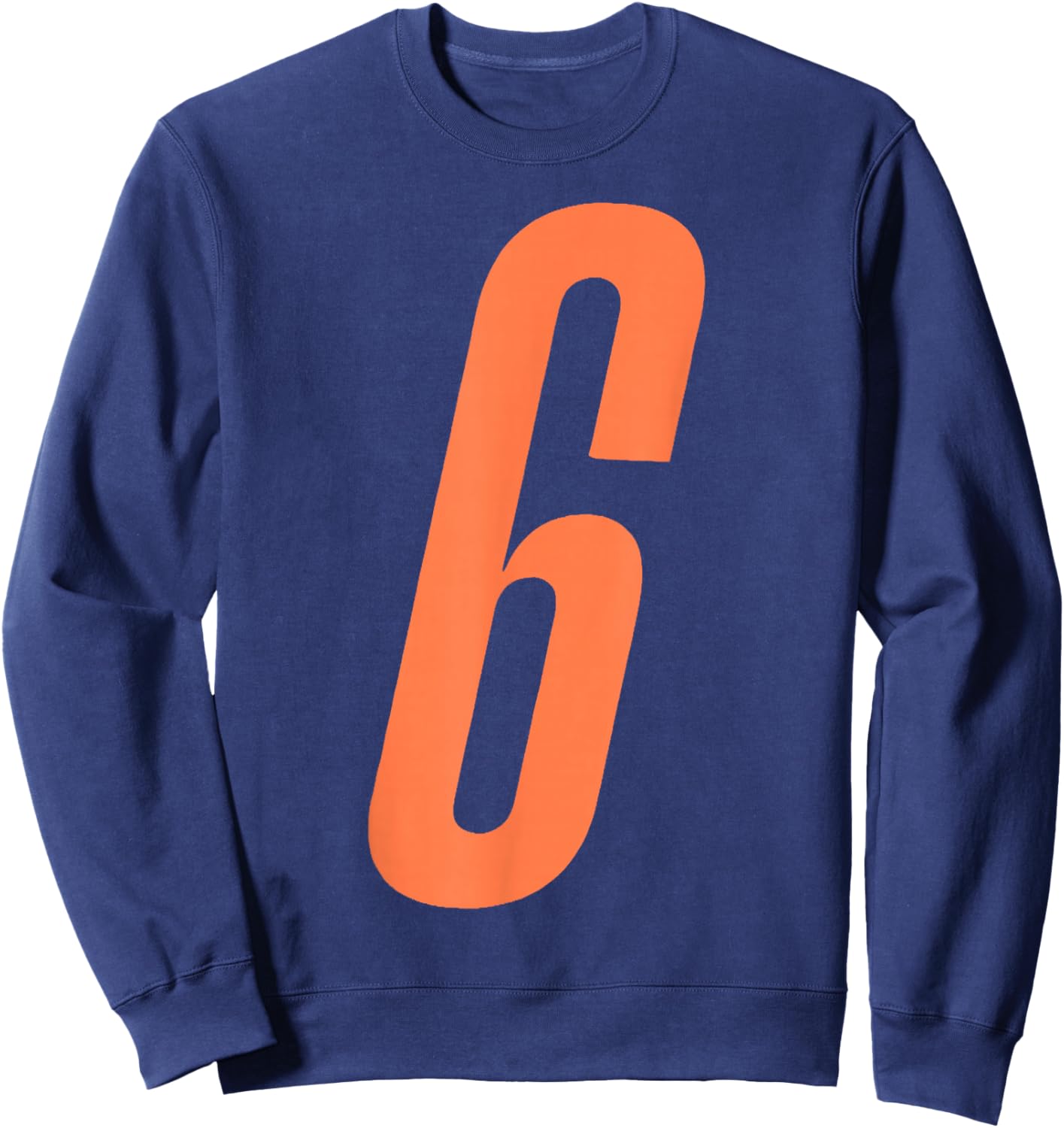 Orange Number 6 7 Funny Meme Halloween Matching Costume Sweatshirt - Sweatshirt | Navy
