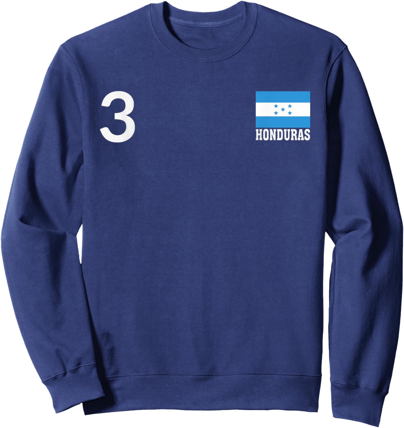 Honduras Number 3 National Flag Country Heritage Sweatshirt - Sweatshirt | Navy