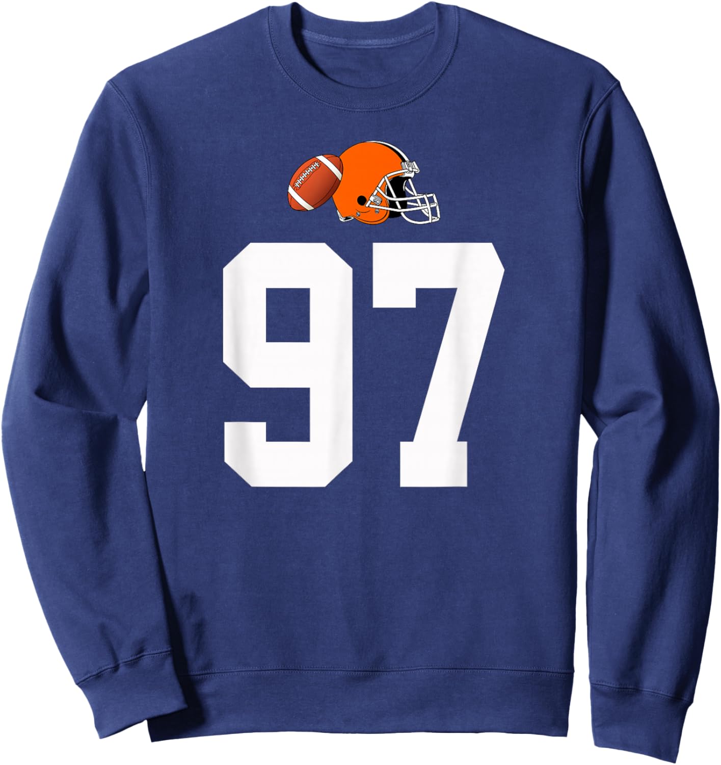 American Football Helmet Style Vintage Number 97 Sweatshirt - Sweatshirt | Navy