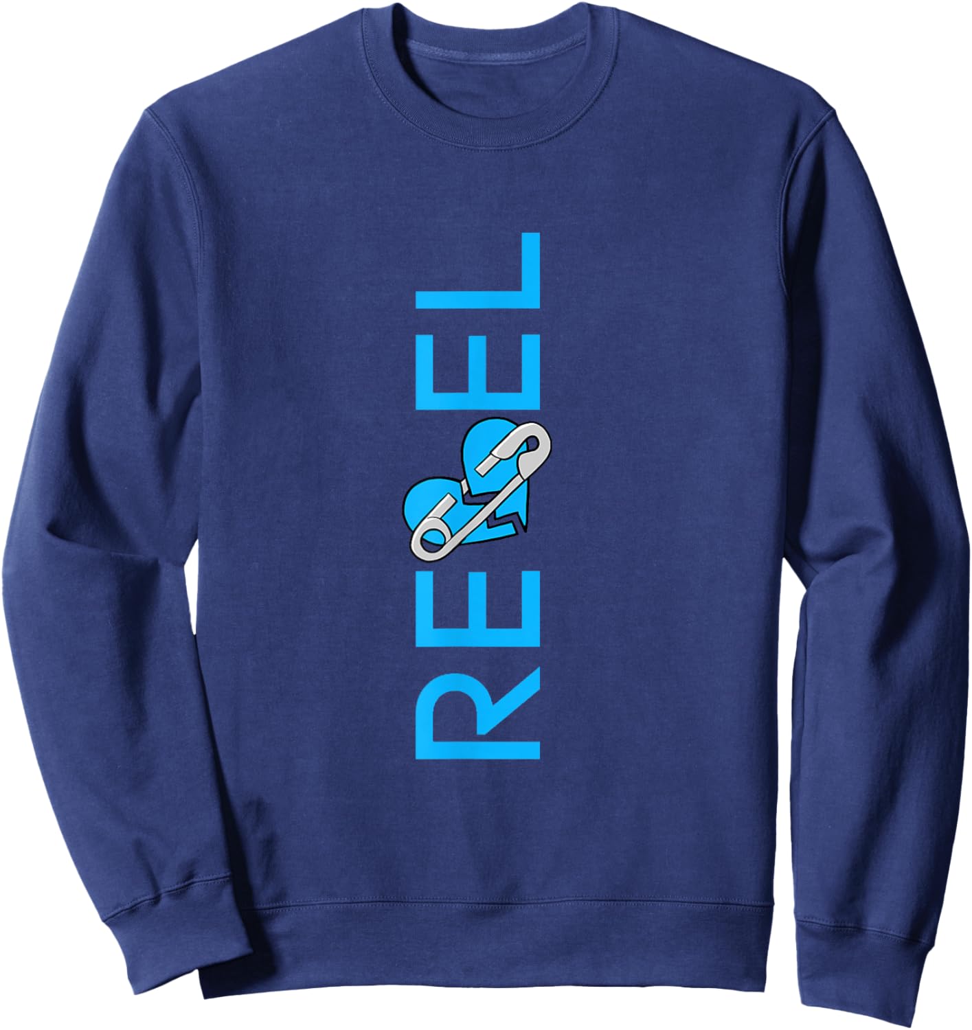 Blue Color Rebel Vertical Blue Graphic Sweatshirt - Sweatshirt | Navy