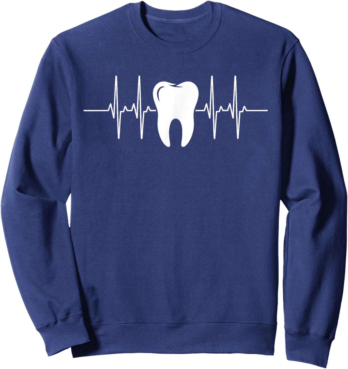Tooth Heartbeat Dentist Dental Dental Assistant Hygienist Sweatshirt - Sweatshirt | Navy