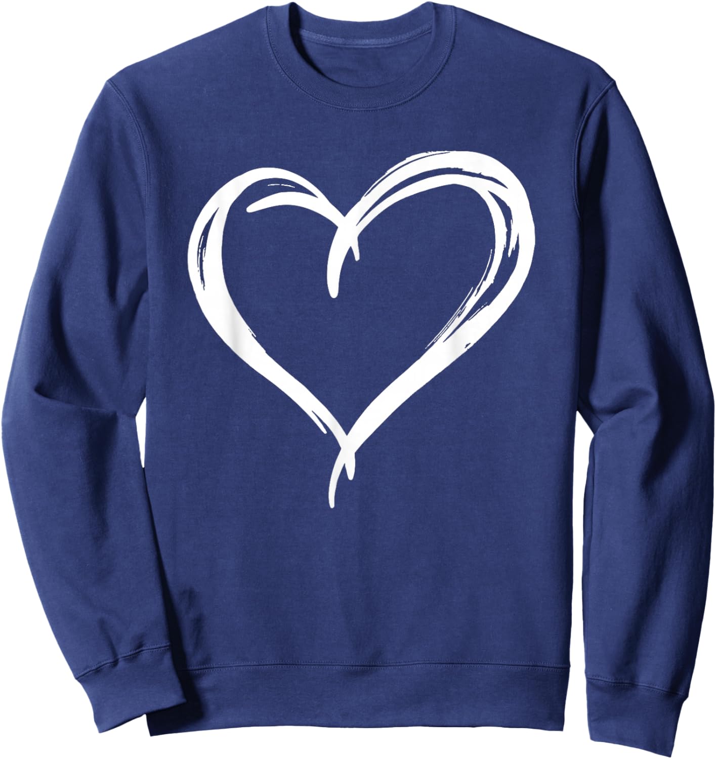 Valentines Day Heart Love Couple Romantic Art Graphic Sweatshirt - Sweatshirt | Navy