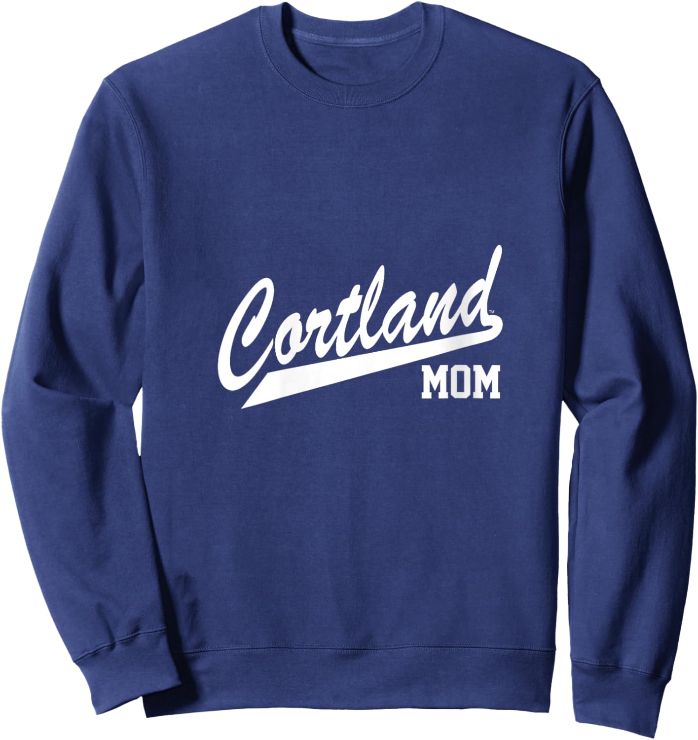 Women's SUNY Cortland Mom Red Dragons Script Mother's V-Neck Sweatshirt - Sweatshirt | Navy