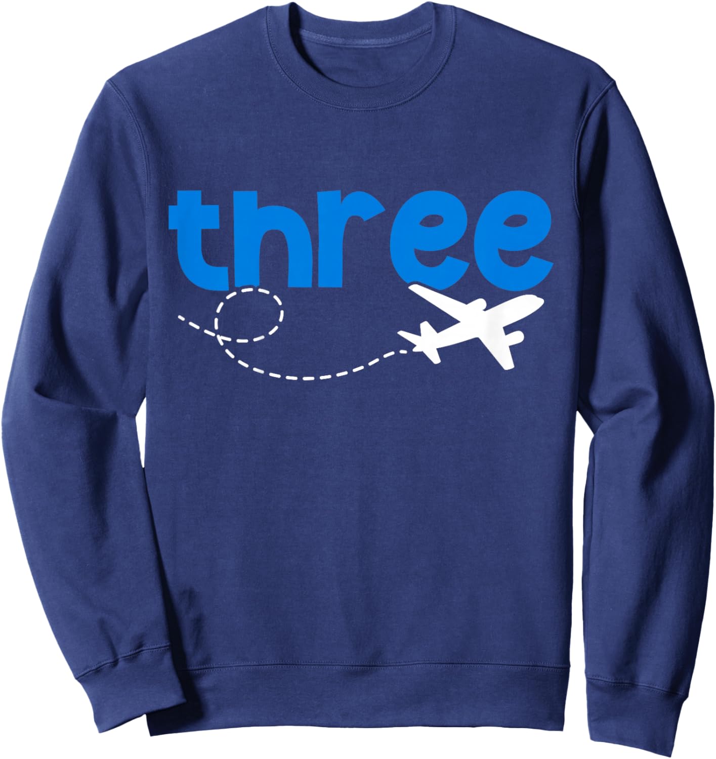 3rd Airplane Birthday Party Three Year Old Pilot Birthday Sweatshirt - Sweatshirt | Navy