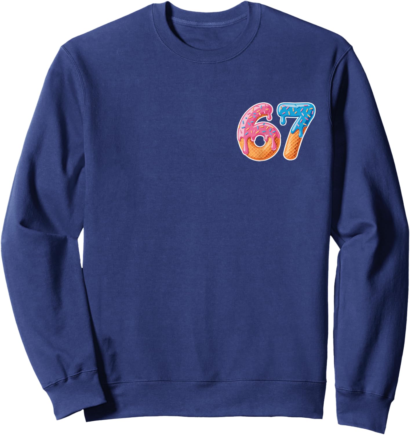 Ice Cream Drip Six Seven 6 7 Meme 67 Sweatshirt - Sweatshirt | Navy