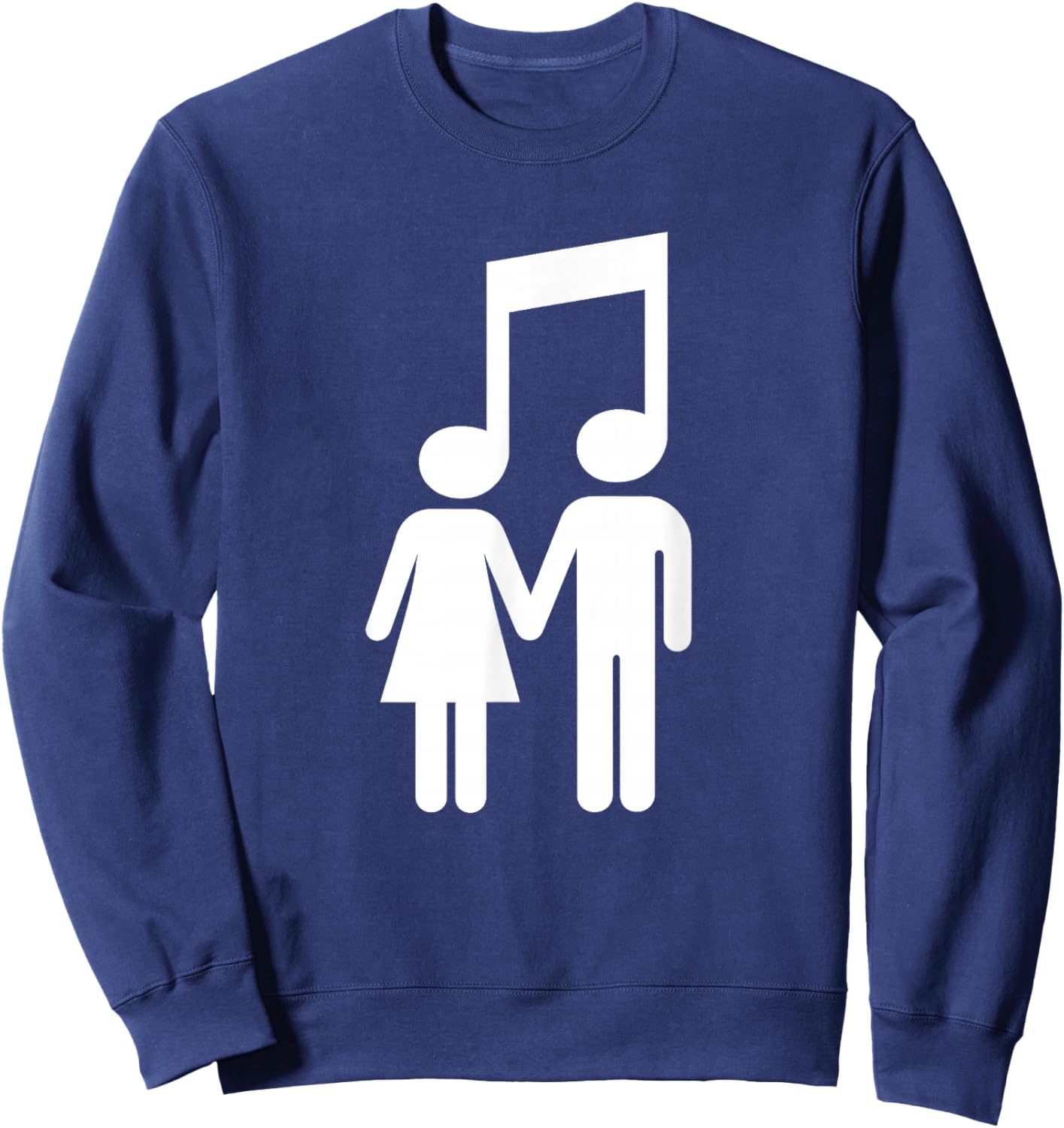Music Note Stick Love Figure Concert Couple Sweatshirt - Sweatshirt | Navy