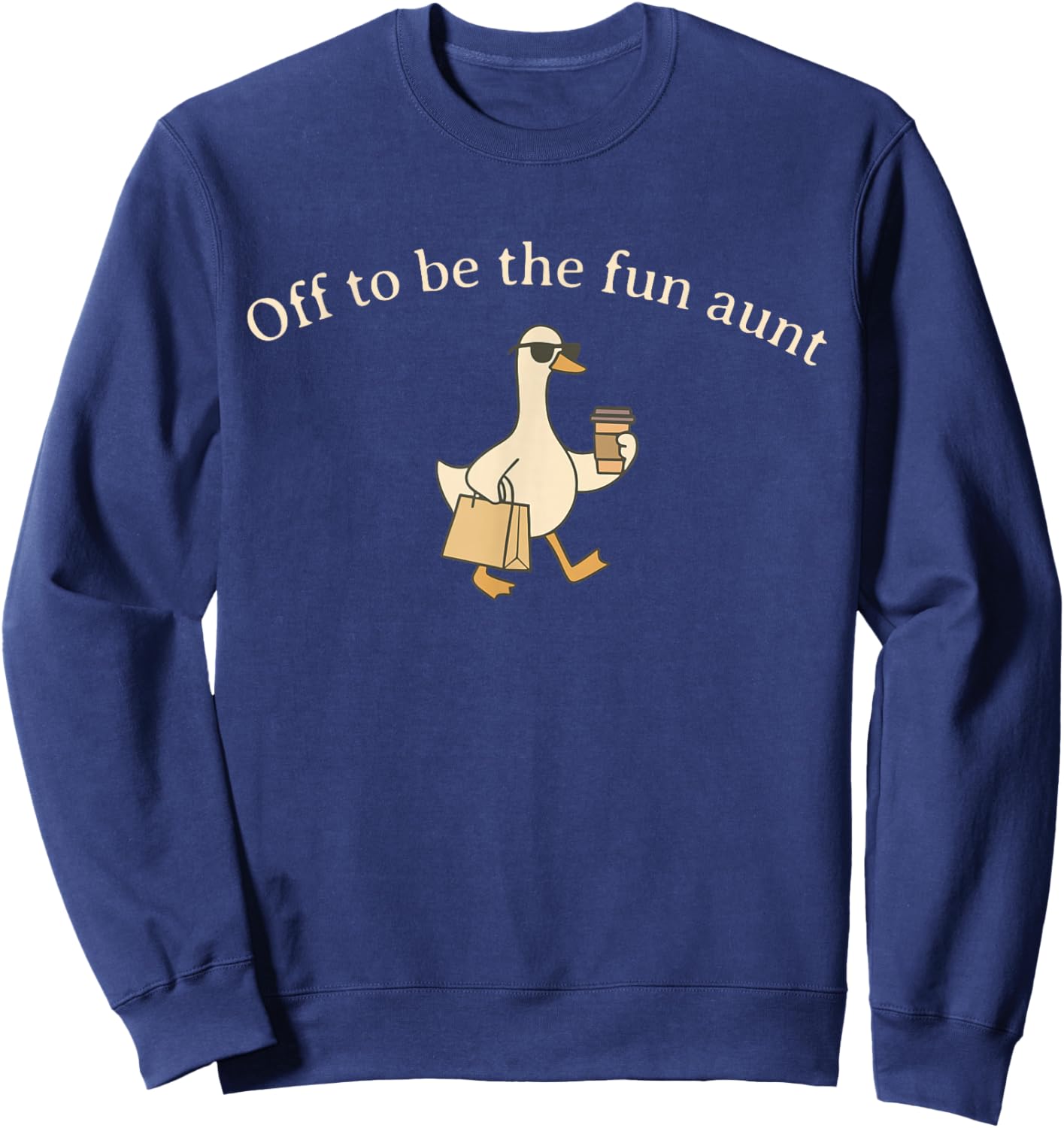 Off to Be The Fun Aunt Silly Goose Pregnancy Announcement Sweatshirt - Sweatshirt | Navy